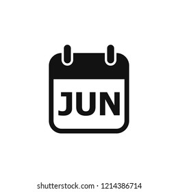 Simple June calendar icon, notification, alert, popup, planner, vector illustration