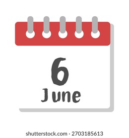 Simple June calendar illustration material