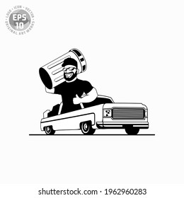 simple Junk removal mascot logo vector