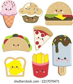 simple comida chatarra lindas ideas vectoriales