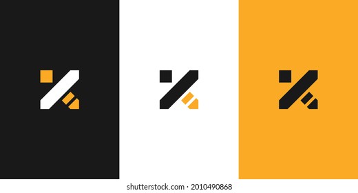 Simple K Bee Logo Icon Vector  