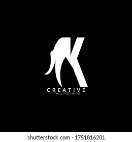 Simple K letter logo design. Vector EPS10.