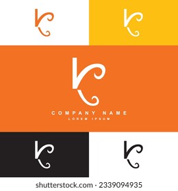 einfache Vorlage für das K-Logo, K-Firmenlogo mit Farbpalette
