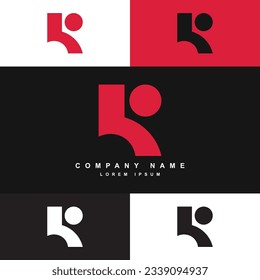 simple K letter logo template, K company logo with color pallete