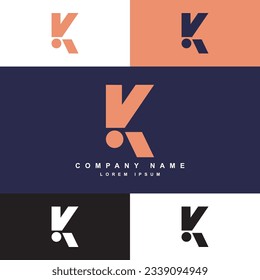 plantilla de logotipo simple de letra K, logotipo de la empresa K con paleta de colores