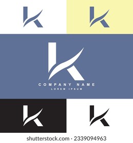 plantilla de logotipo simple de letra K, logotipo de la empresa K con paleta de colores