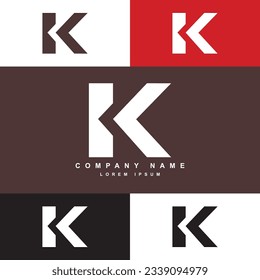simple K letter logo template, K company logo with color pallete