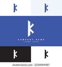 plantilla de logotipo simple de letra K, logotipo de la empresa K con paleta de colores