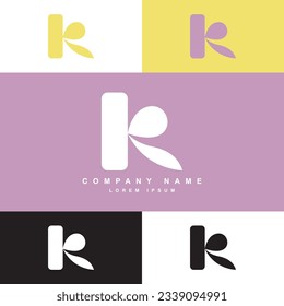 simple K letter logo template, K company logo with color pallete
