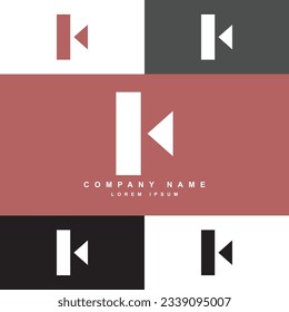 einfache Vorlage für das K-Logo, K-Firmenlogo mit Farbpalette
