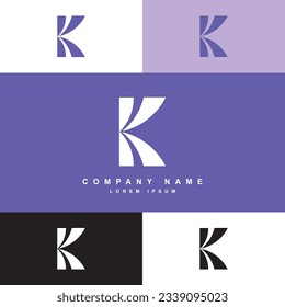 simple K letter logo template, K company logo with color pallete