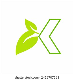 Simple K, X letter logo design with recycling concept.