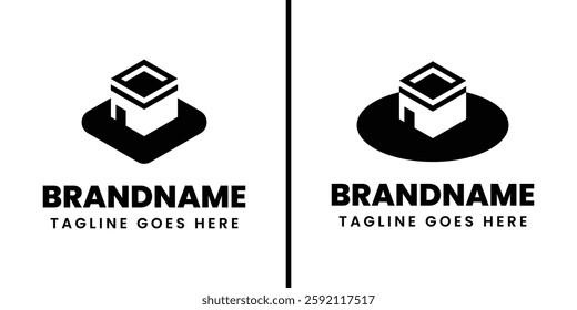 Simple Kaaba Logo, for travel businesses, or brands realted to islam