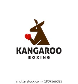 icono de diseño de logotipo de boxeo canguro simple Ilustración vectorial en un estilo plano minimalista