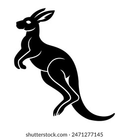 Simple kangaroo icon or vector design