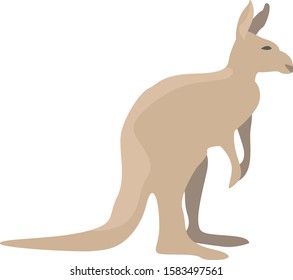 Simple kangaroo vector. Australian animal illustration. 