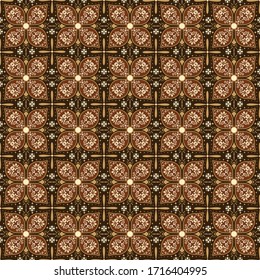 Simple Kawung batik pattern design with modern dark brown color