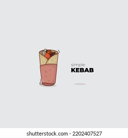 Simple Kebab template with line art design in cartoon for kebab icon or mascot design