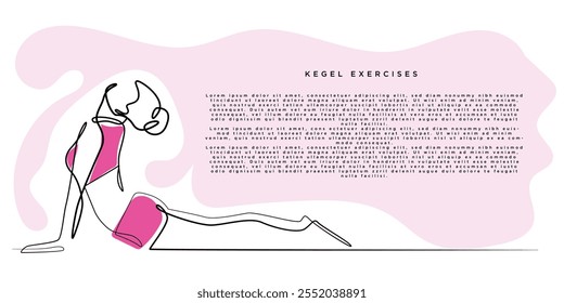 simples kegel exercício banner template.kegel exercício fitness fundo uma linha desenho.kegel exercício simples fundo