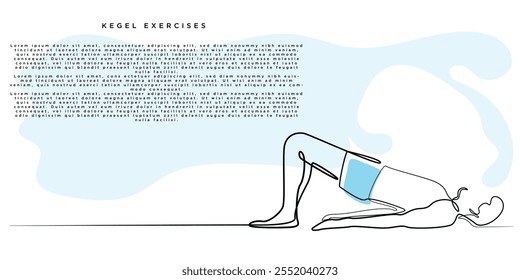 simples kegel exercício banner template.kegel exercício fitness fundo uma linha desenho.kegel exercício simples fundo