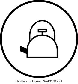 Ilustração de ícone simples da chaleira para o aparelho de cozinha e a preparação da bebida