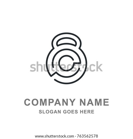 Simple Kettlebell Fitness Logo Vector