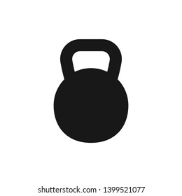 Simple kettlebell silhouette icon, isolated