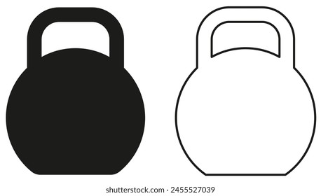 Icono de silueta simple de kettlebell. Ilustración vectorial. eps 10