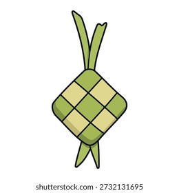Plantilla de Vector de ilustración Ketupat Eid Mubarak simple