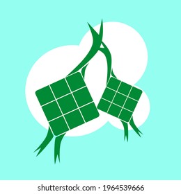 simple ketupat green design, vector art