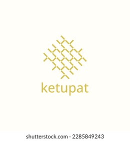 Logo simple de ketupat hecho de líneas.