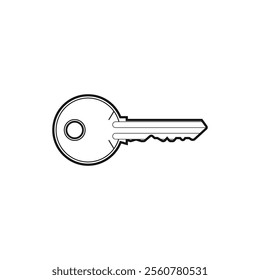 Simple key design illustration, Outline style icon vector