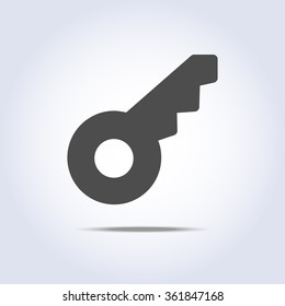 Simple key icon in gray color