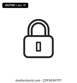 simple key icon, outline icon with white background. eps 10
