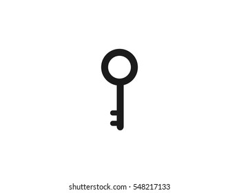 Simple key icon vector illustration on white background