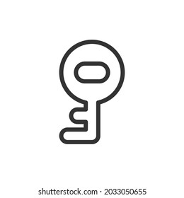 Simple key line icon. Premium symbol in stroke style. Design of key icon. Vector illustration.