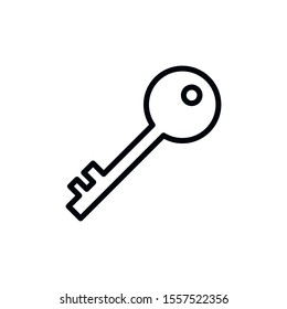 Simple key line icon. Stroke pictogram. Vector illustration isolated on a white background. Premium quality symbol. Vector sign for mobile app and web sites.