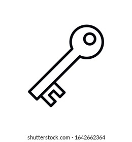 Simple key line icon. Stroke pictogram. Vector illustration isolated on a white background. Premium quality symbol. Vector sign for mobile app and web sites.