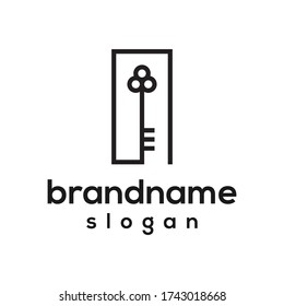 simple key logo design vector