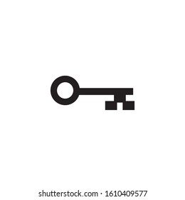 Simple key logo icon design vector illustration template