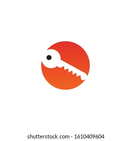 Simple key logo icon design vector illustration template
