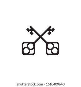 Simple key logo icon design vector illustration template
