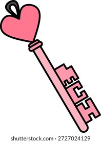Simple Key Symbol Design Illustration