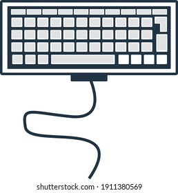 Simple keyboard, illustration, vector on a white background.