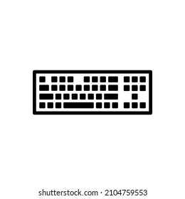 Simple keyboard line icon. Keyboard icon. Isolated illustration vector on a white background. Vector sign for mobile app, web site and other uses.