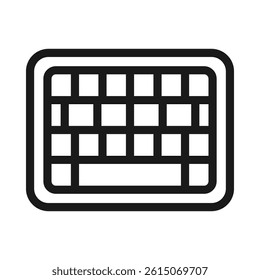 Simple keyboard vector in line style. Minimalist and modern illustration design.