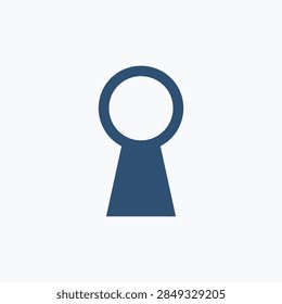 Simple keyhole symbol representing security, privacy, access, and protection in digital and physical contexts.