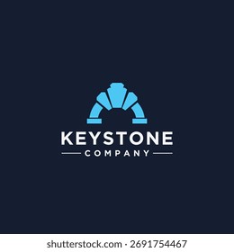 simple keystone logo design illustration 