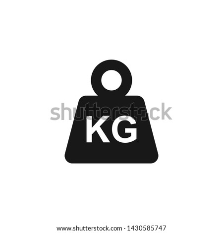 Simple KG weight silhouette icon, isolated