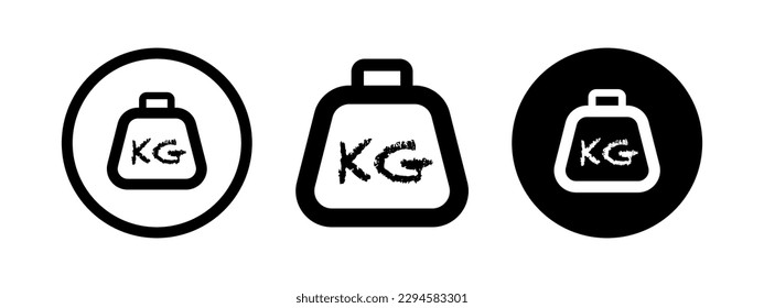 Sencillo símbolo de red de peso KG. Icono de vector de timbre. Logo de KG bell. 
